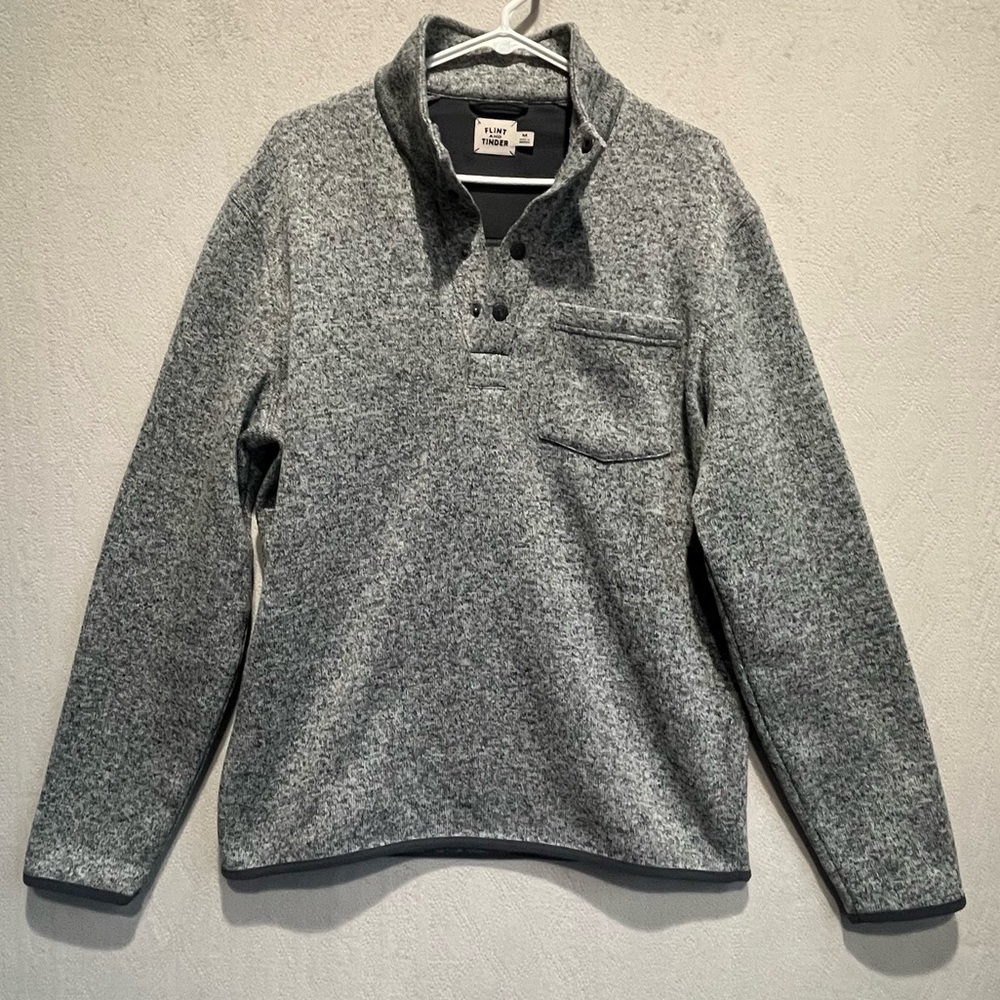 Flint and Tinder Men's Quarter Snap Fleece Lined Sweater Pullover Sz M